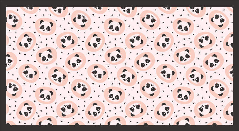 Baby panda faces animal vinyl rug - TenStickers