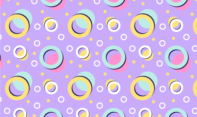 Lively circular elements vinyl rug - TenStickers