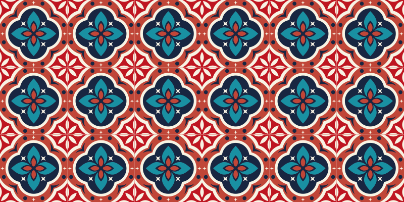 Red Vinyl floor mat tile carpet - TenStickers