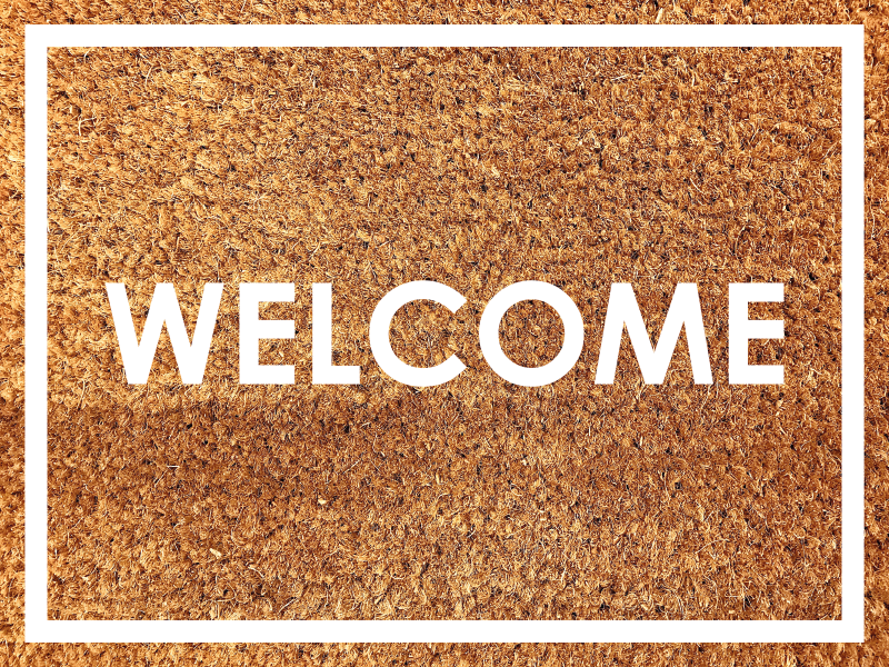 Welcome on coir effect custom vinyl rug - TenStickers