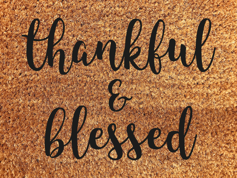 Thankful and blessed custom vinyl rug - TenStickers