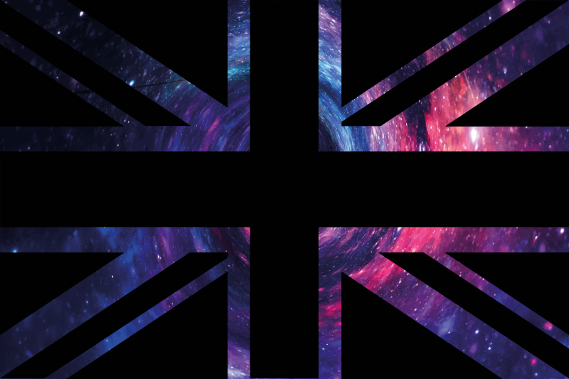 Galactic Union Jack world map vinyl rug - TenStickers