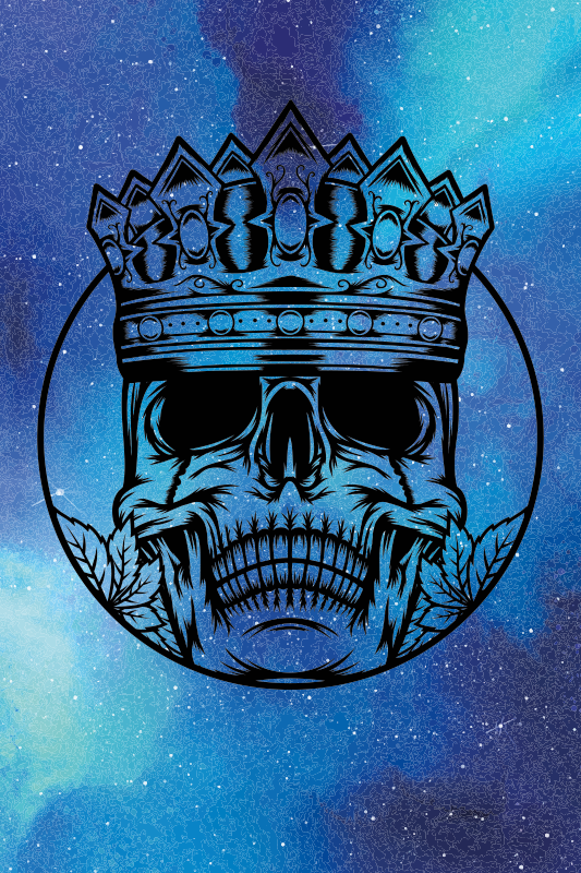 Royal Skull Art textured vinyl rug - TenStickers