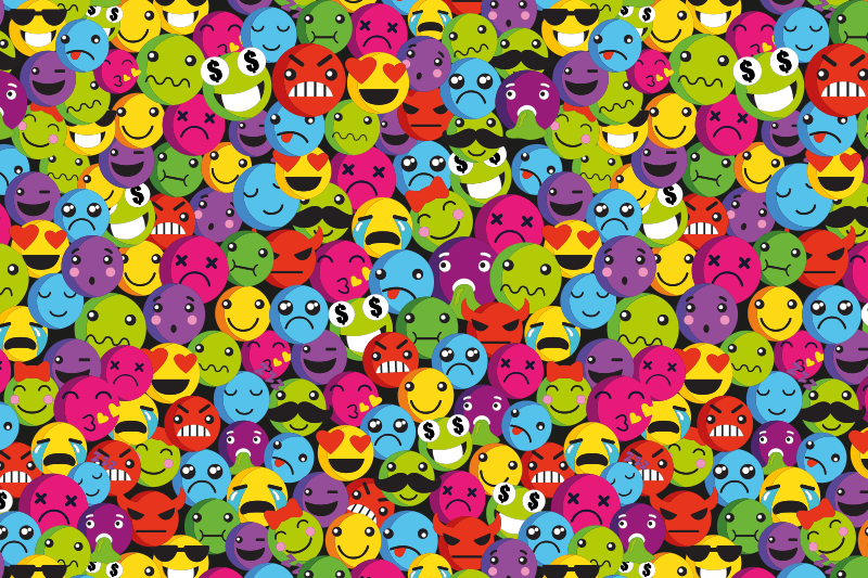 Emoji composition teen vinyl rug - TenStickers