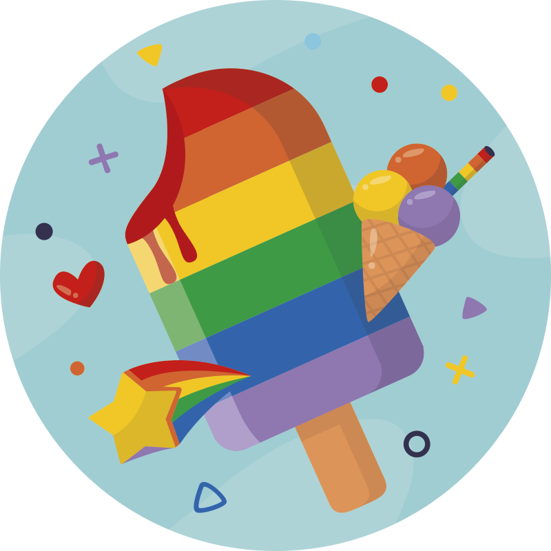 Colorful Ice Cream vinyl rug - TenStickers