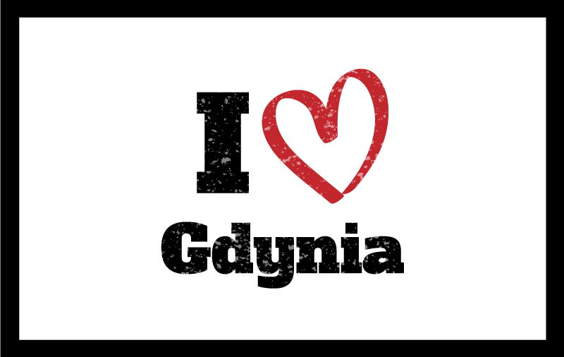 I love Gdynia  custom vinyl rug - TenStickers