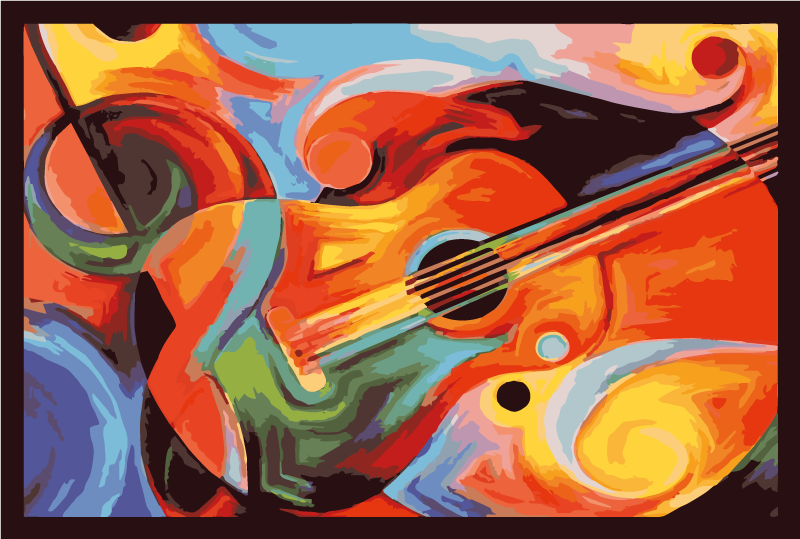 Musical colour smphony bedroom vinyl rug - TenStickers