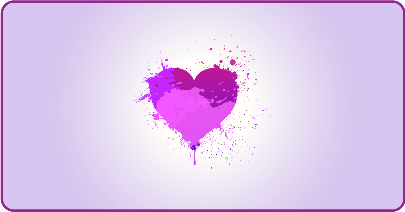 Purple heart splash teenager vinyl rug - TenStickers