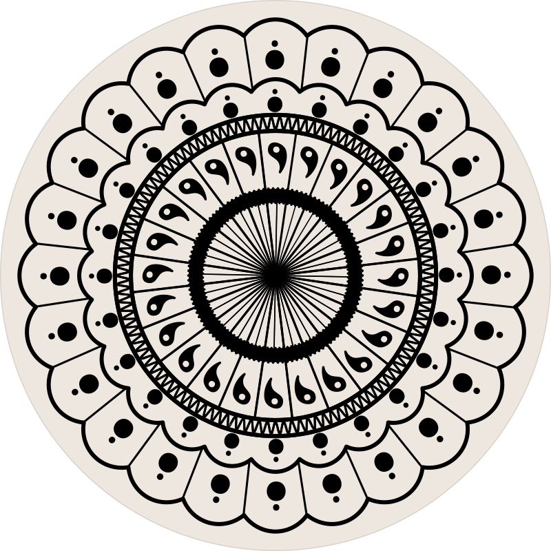 Intricate Circular Element mandala vinyl rug - TenStickers