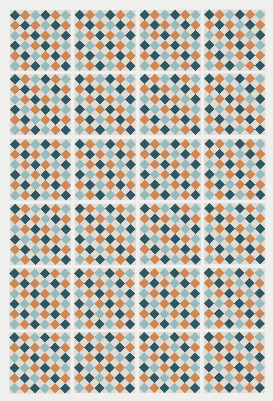 Abstract geometric tiles bathroom vinyl rug - TenStickers