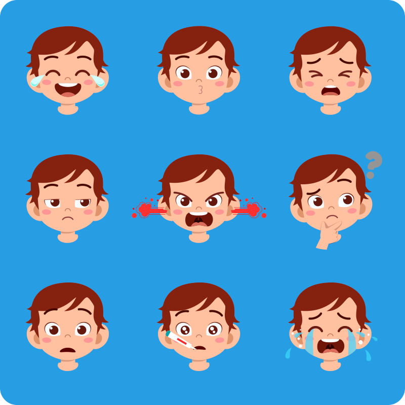 Children emotion kids vinyl rug - TenStickers