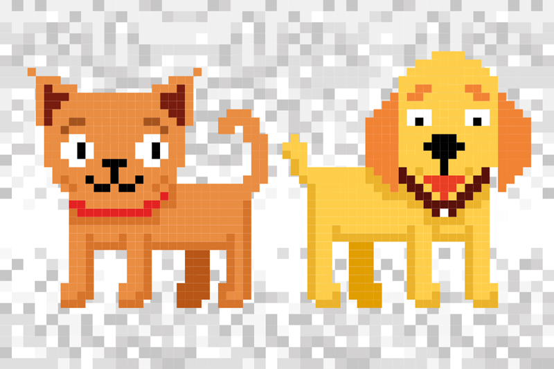 Pixel art pets animal rug - TenStickers