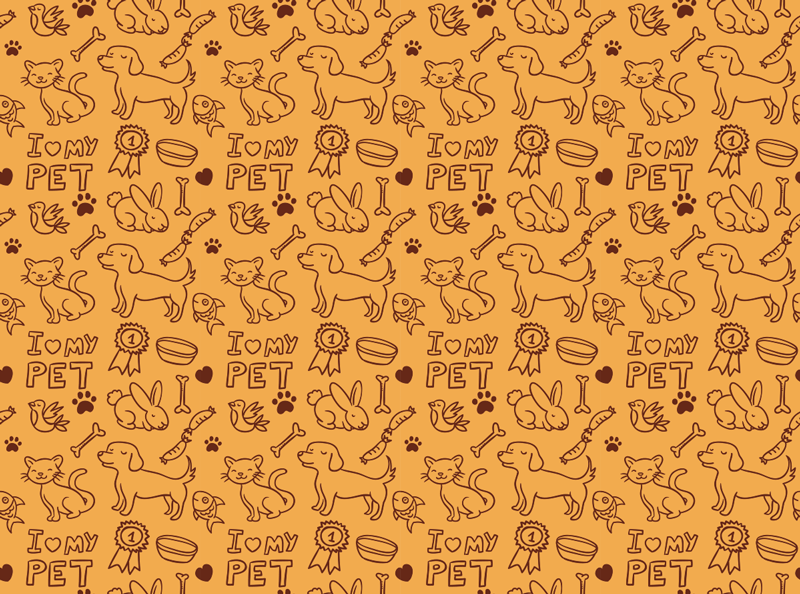 Pet love pattern animal vinyl rug - TenStickers
