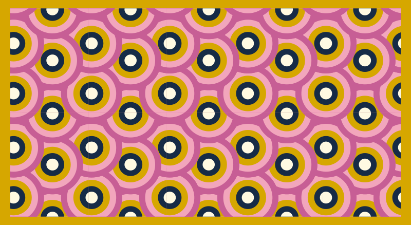 70's orange cercles  geometric rugs - TenStickers