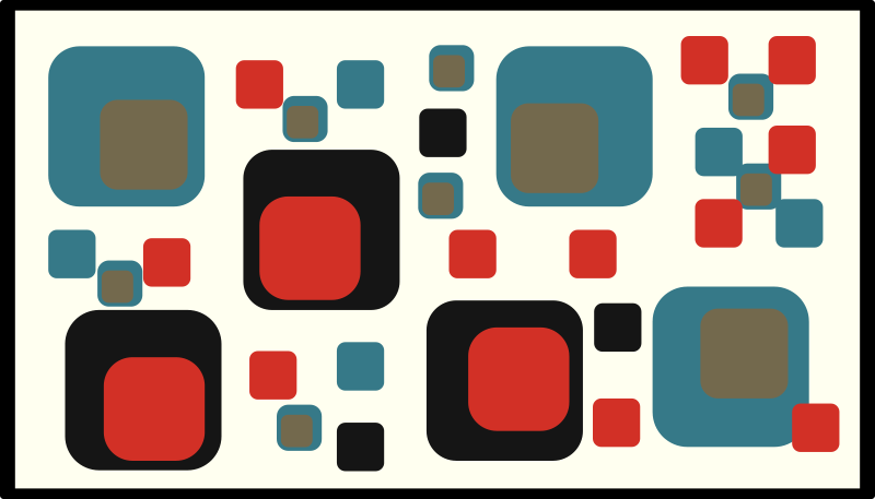 Colorful Abstract Squares geometric vinyl rug - TenStickers