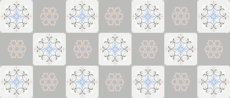 Sophisticated Textured Tiles tile vinyl rug - TenStickers