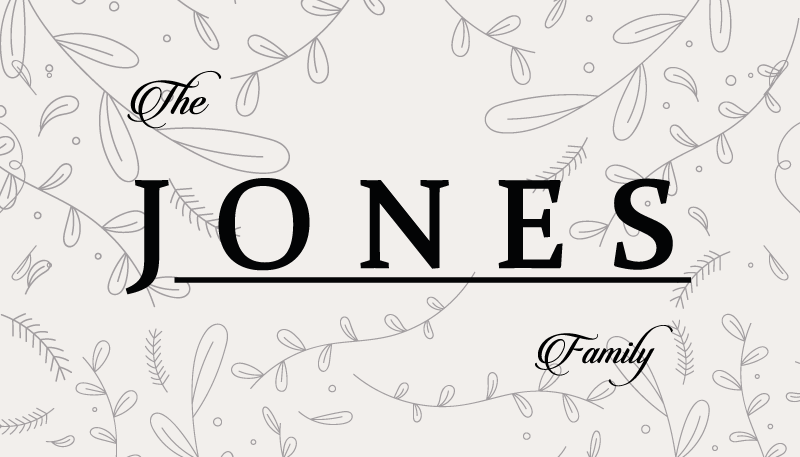 Elegant family name entrance hall vinyl rug - TenStickers