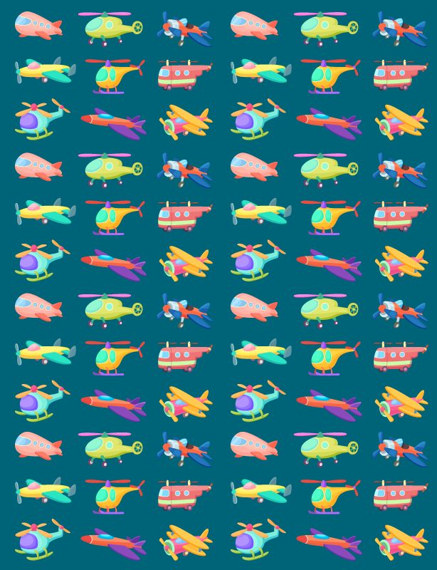 Colorful airplanes pattern vinyl rug - TenStickers