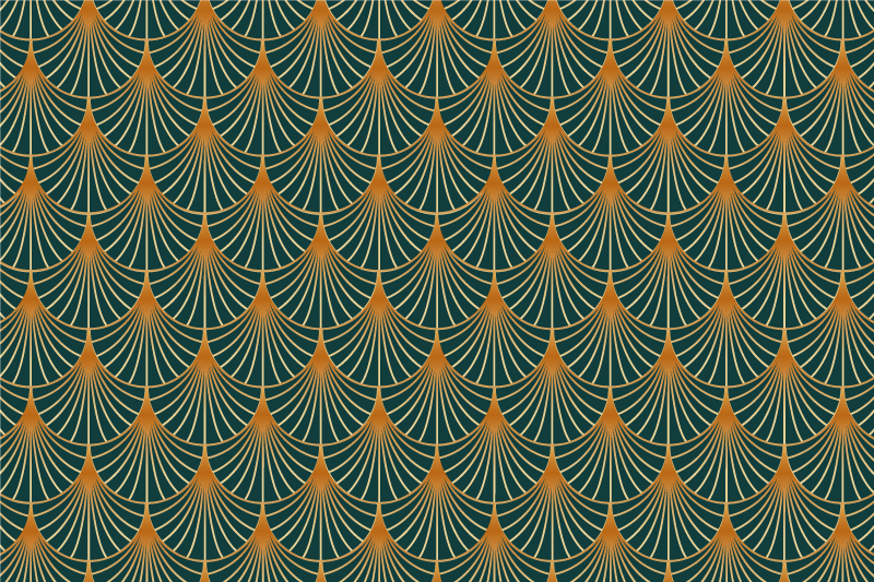 Green arches vintage vinyl rug - TenStickers