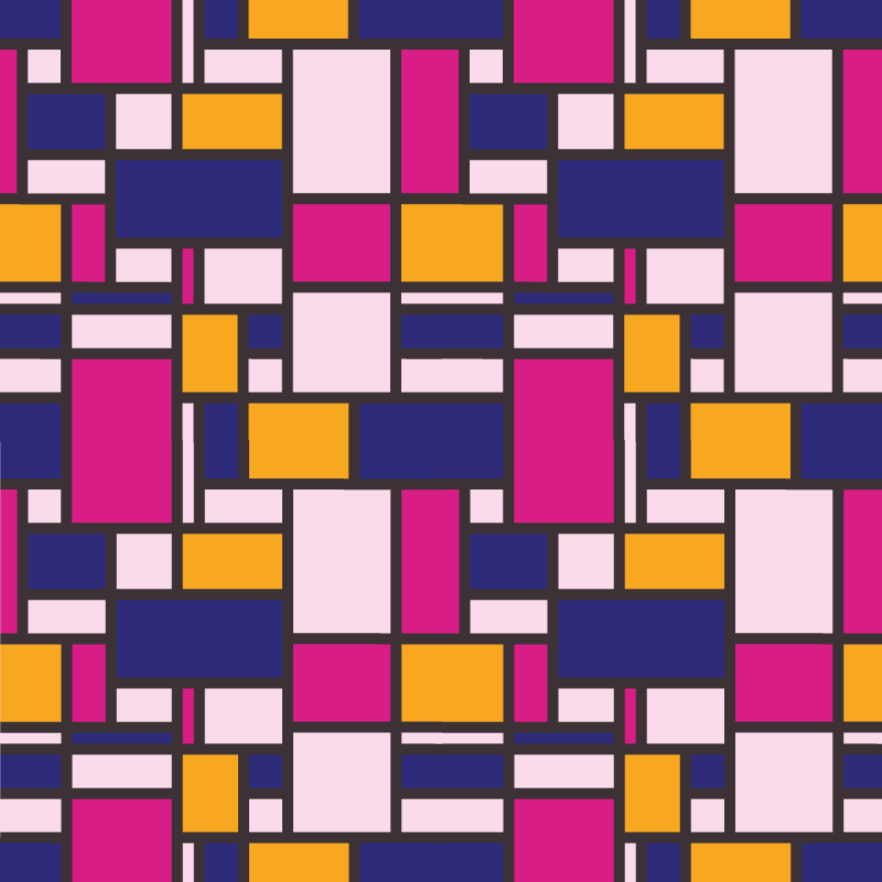 Geometric vinyl rug in vibrant color blocks - TenStickers