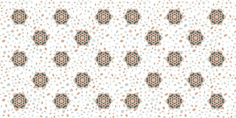 Vinyl rug in white mosaic pattern - TenStickers