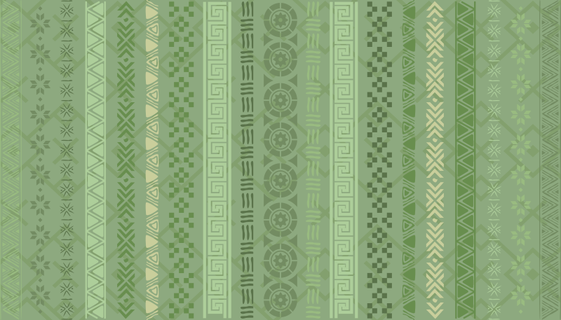 Puzzle stamp effect on green mosaic floor tiles - TenStickers