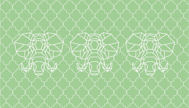 Gren geometric elephants animal vinyl rug - TenStickers