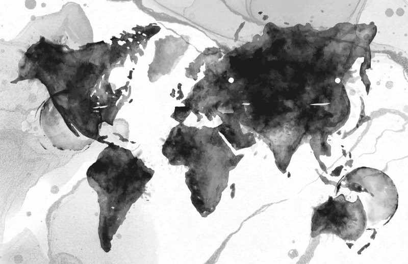 Abstract Map Illustration world map vinyl rug - TenStickers