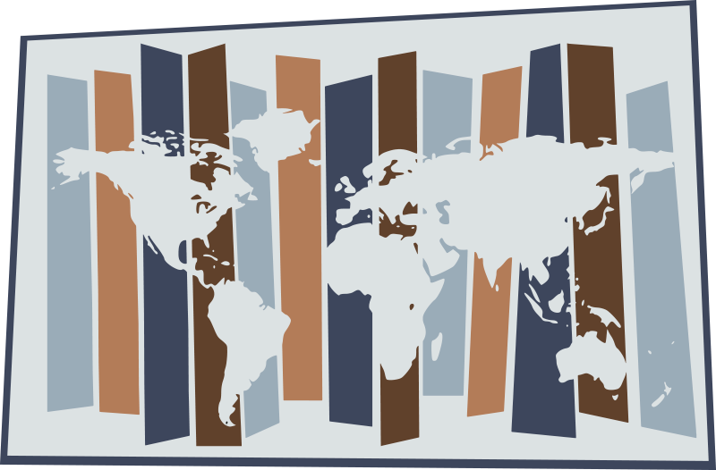 Nordic colors world map rug - TenStickers