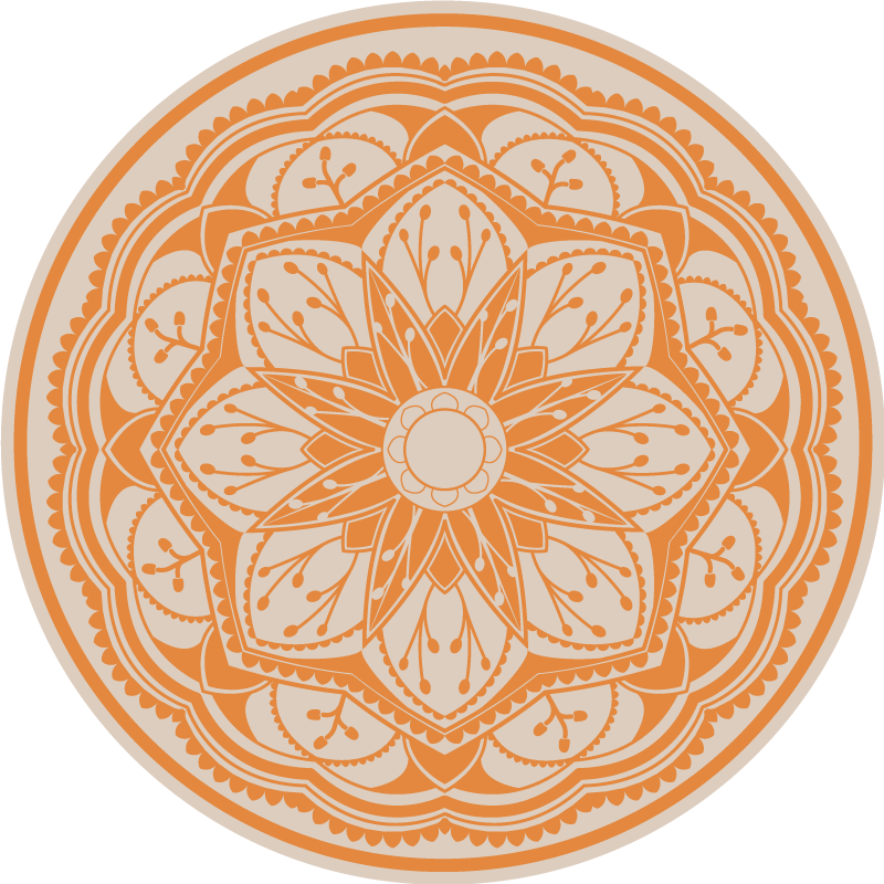 Mandala vinyl rug with elegant round design - TenStickers