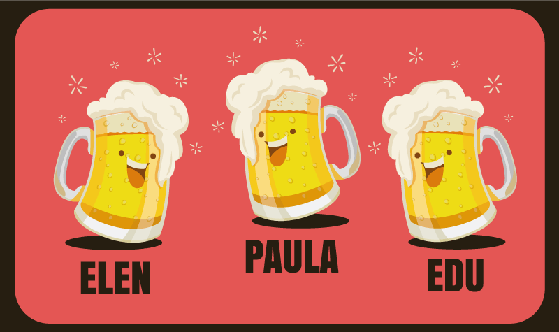 Beers  personalized vinyl mat - TenStickers