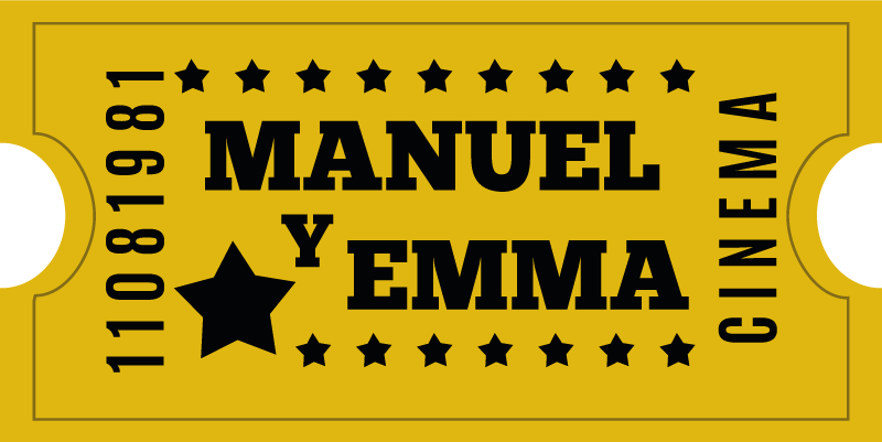 Cinema ticket for couple custom vinyl rug - TenStickers