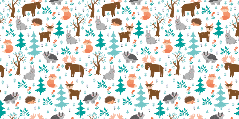 Forest animals playing baby play mat - TenStickers