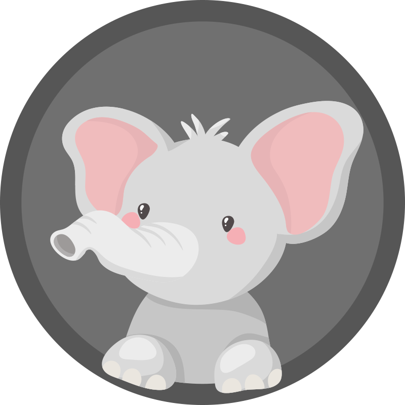 Nordic gray elephant baby play mat - TenStickers