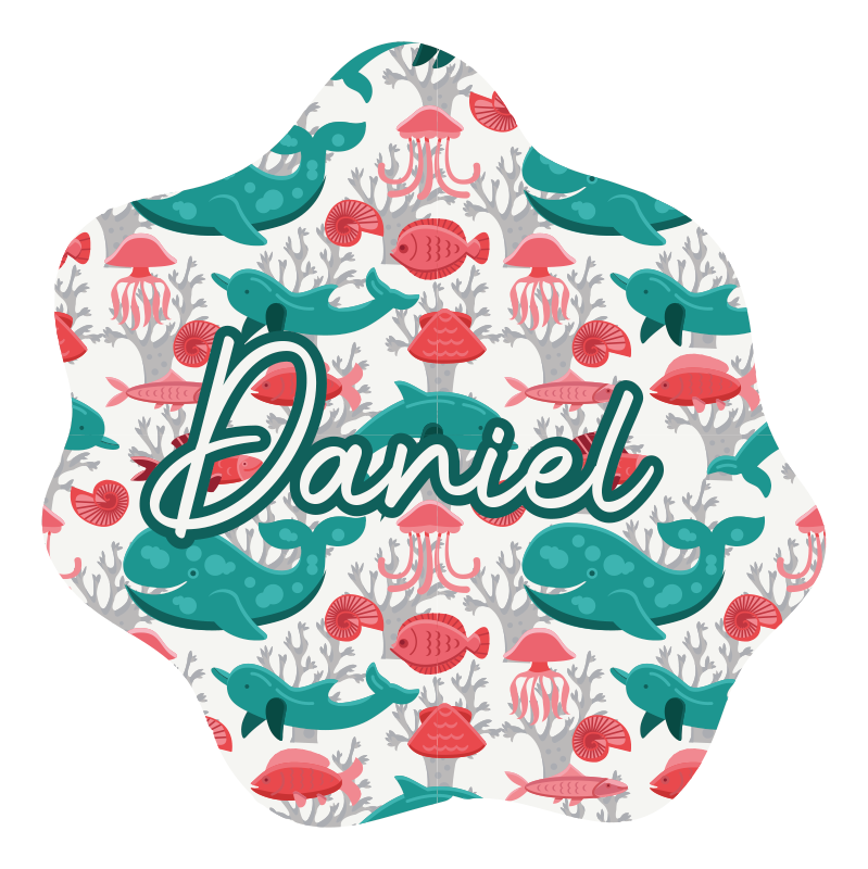 Aquatic animals with name baby play mat - TenStickers