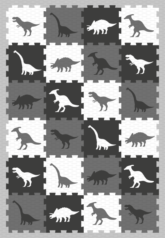 Gray animal puzzle baby play mat - TenStickers