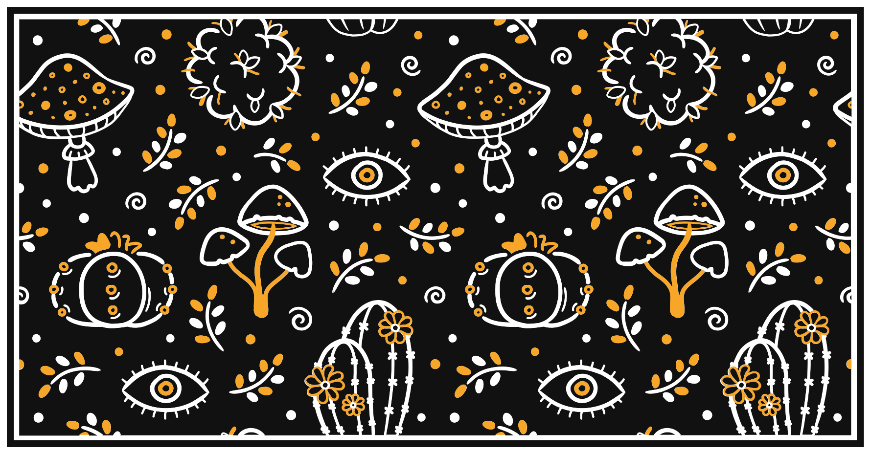 Mushroom artwork flower vinyl rug - TenStickers