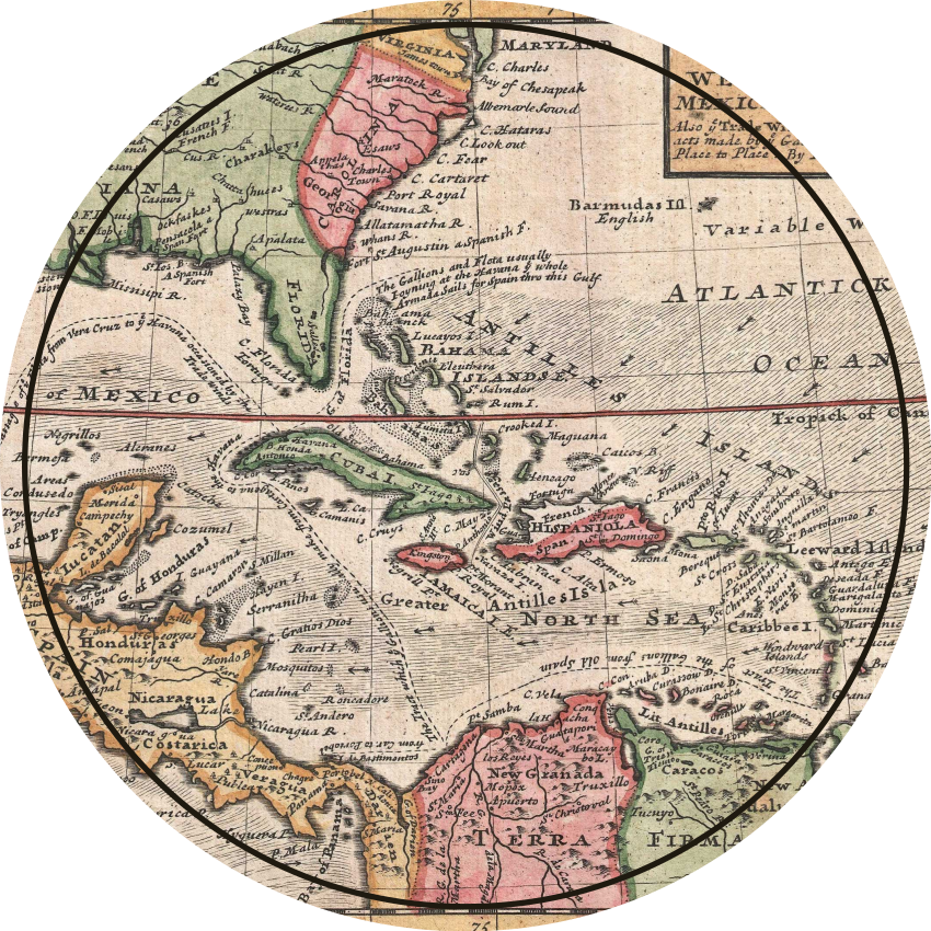 Vintage world map Carribean vintage rug - TenStickers