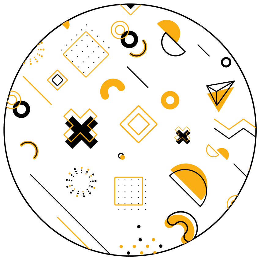 Geometric vinyl rug with modern math shapes - TenStickers