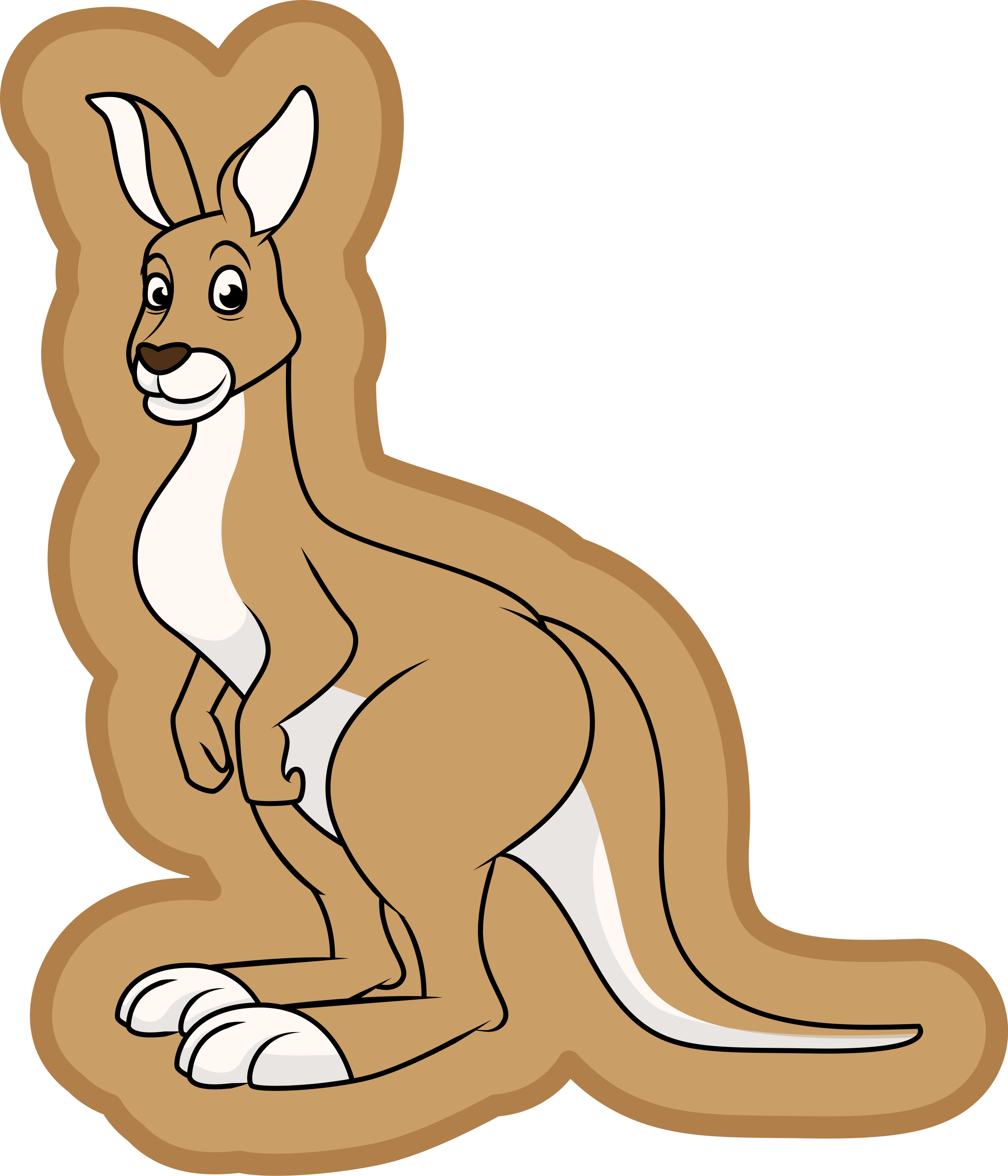 Cool cartoon kangaroo animal rug - TenStickers