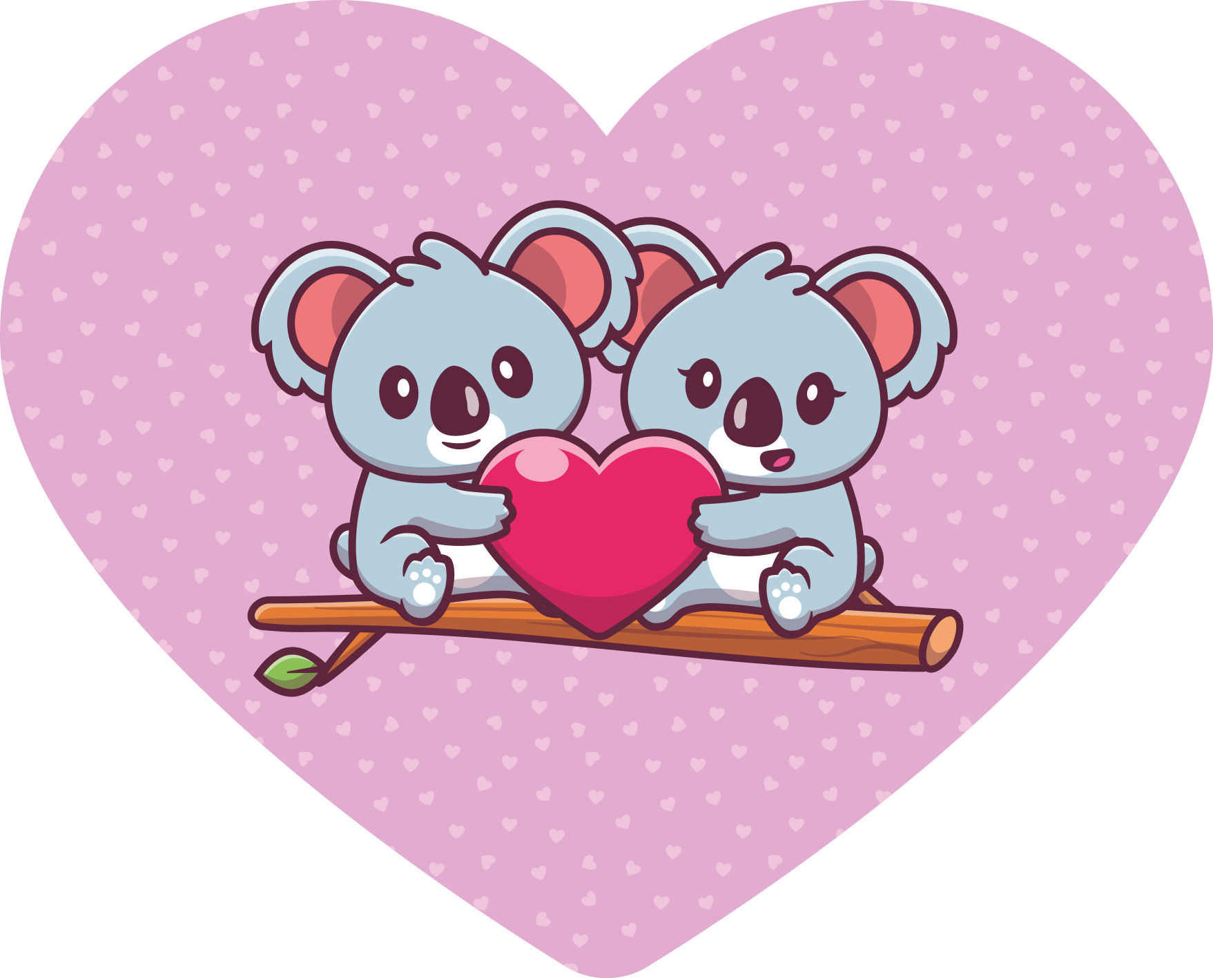 Koala couple on twig animal rug - TenStickers