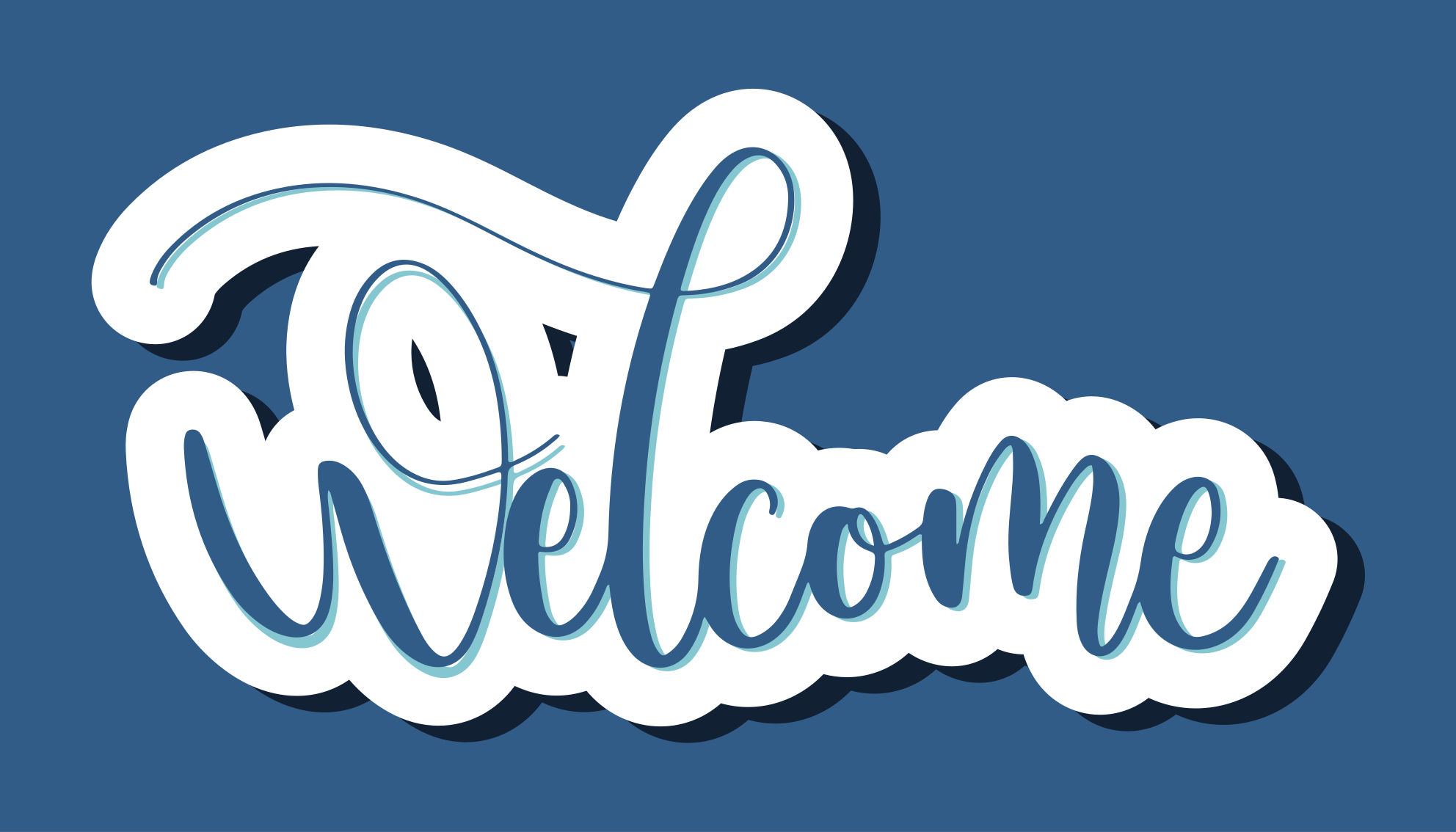 Welcome with swirling text entrance hall tiles - TenStickers