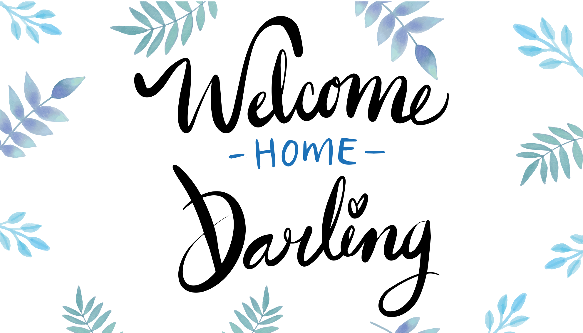 elegant welcome home darling entrance hall tile - TenStickers