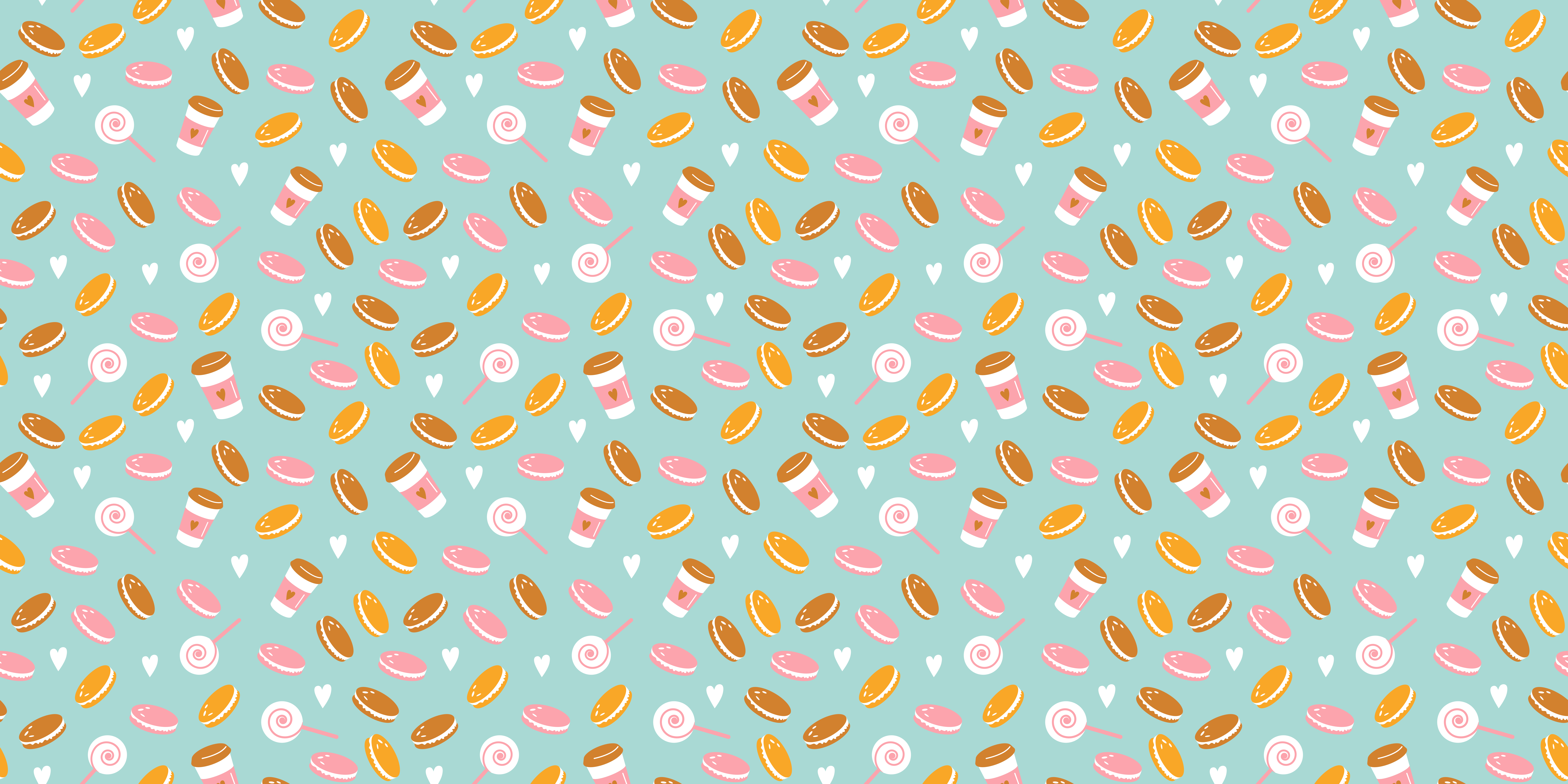 Coffee and cookies pattern bedroom rug - TenStickers