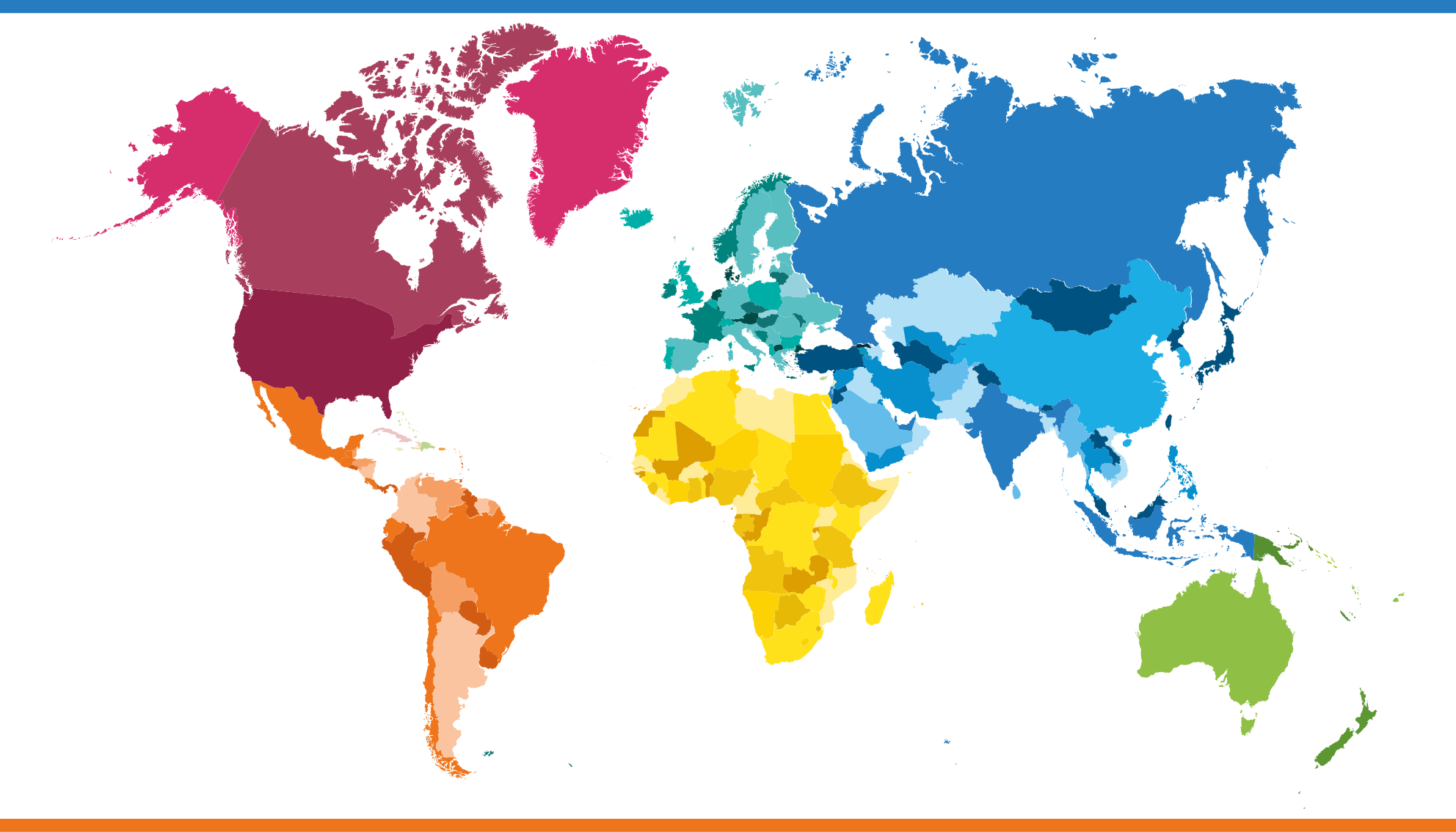 Map of the world colorful graphic floor rug - TenStickers