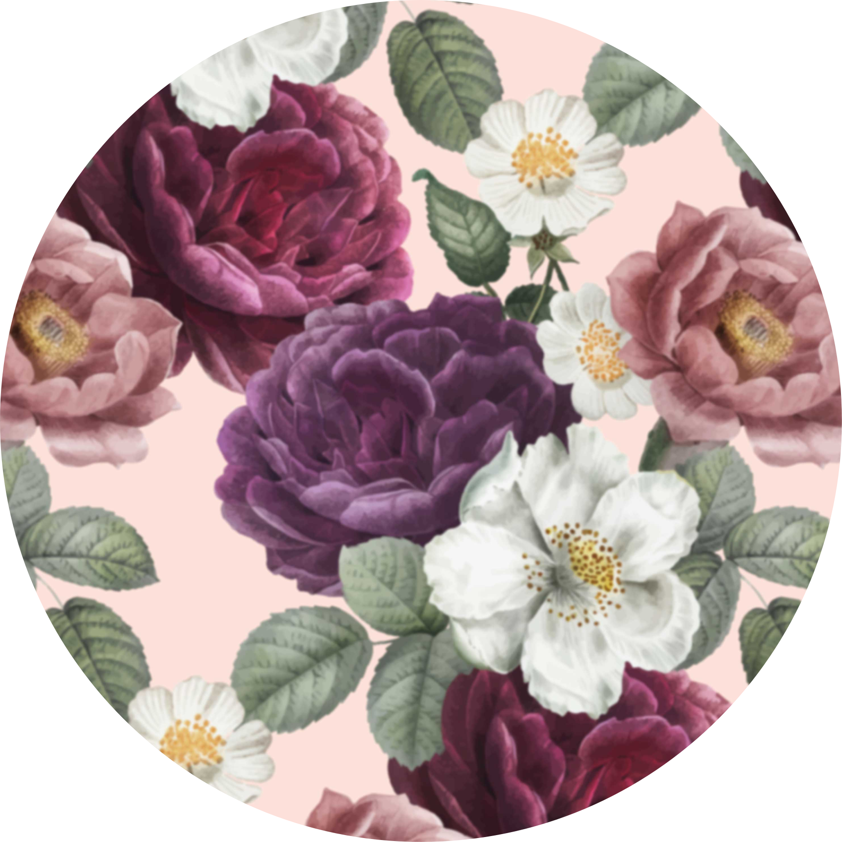 Flower vinyl rug elegant blossom arrangement - TenStickers