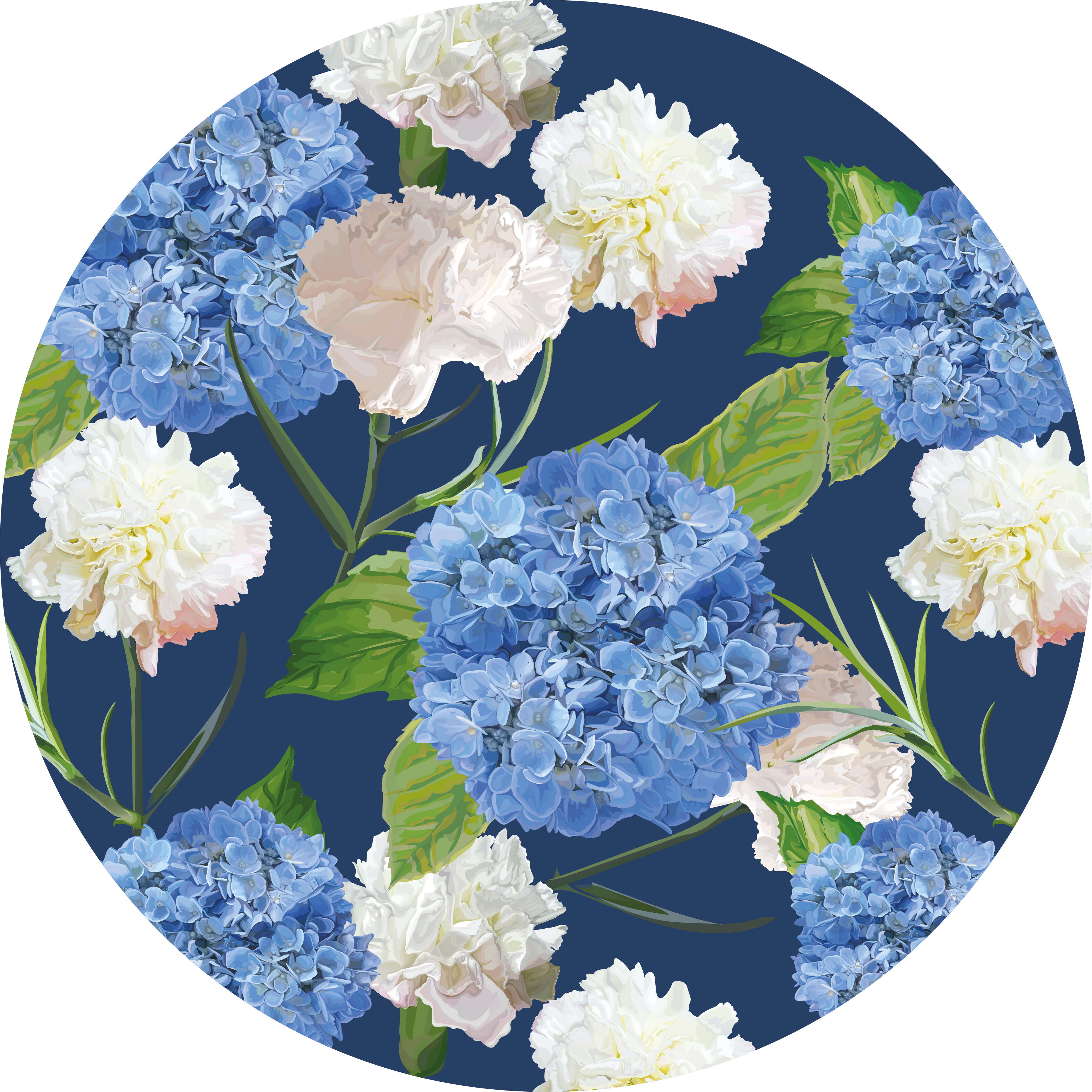 Blue cloves floral vinyl rug - TenStickers