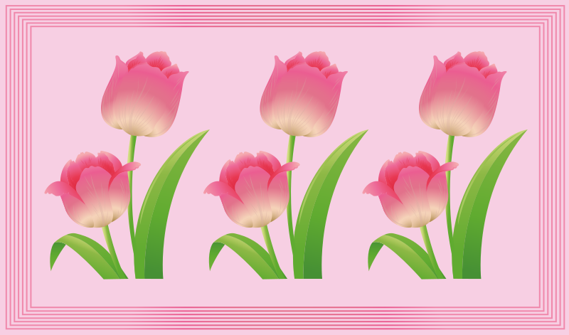Pink Tulip Display flower vinyl rug - TenStickers