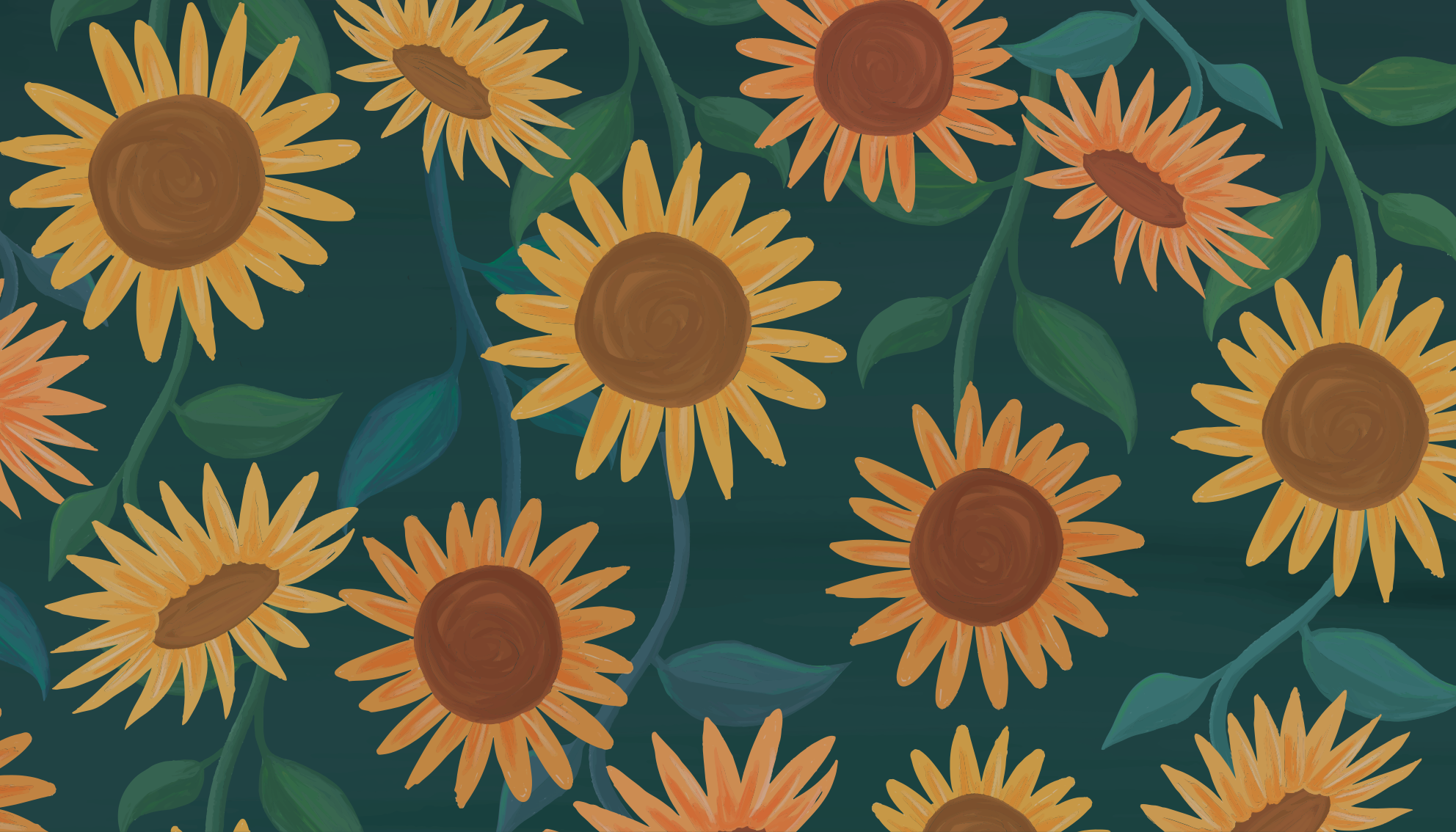 Vintage sunflower pattern flower vinyl rug - TenStickers