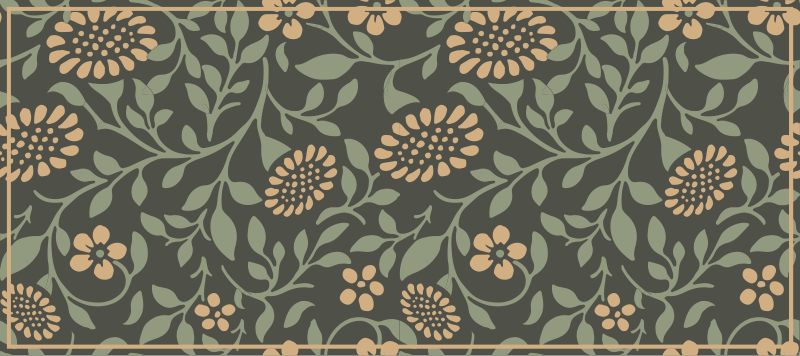 Sunflower green pattern flower vinyl rug - TenStickers